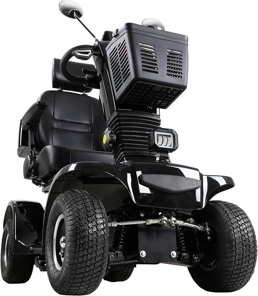 Mobility Scooters for Seniors and Adults, All-Terrain Mobility Scooter with Waterproof Cover, Heavy Duty 4-Wheel Electric Powered Mobility Cart Handicap Scooters, 1000W Motor (Blue)