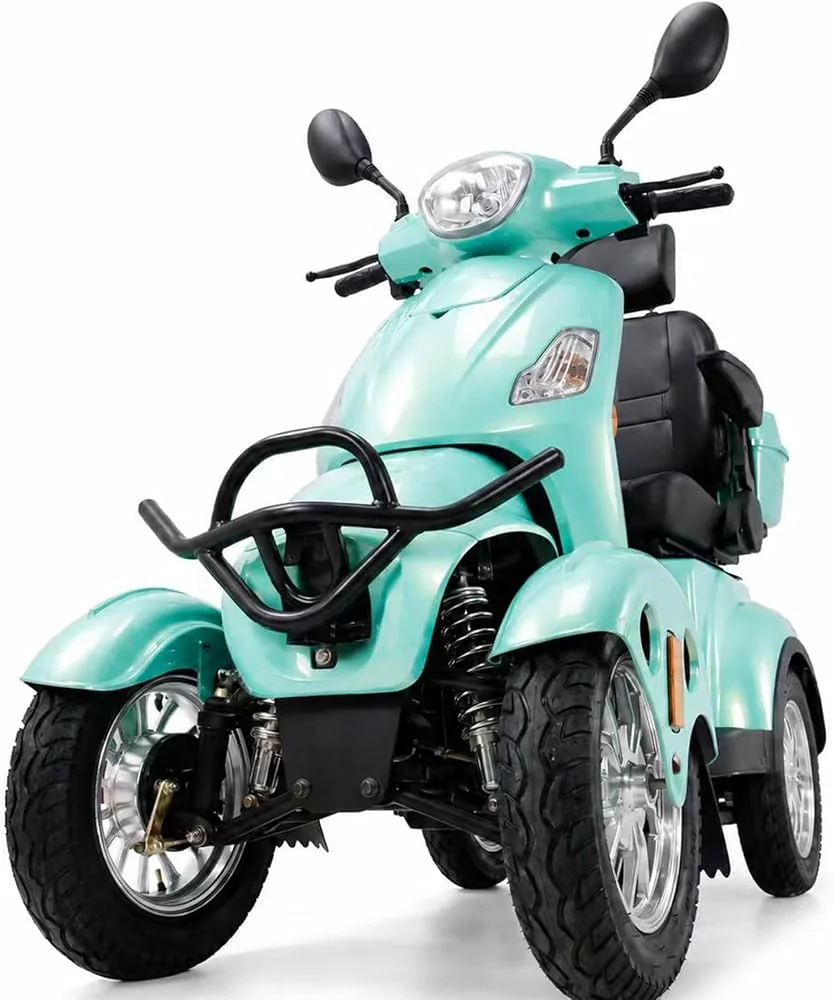 Heavy Duty Mobility Scooters for Seniors and Adults, All-Terrain 4-Wheel Powered Mobility Cart Handicap Electric Scooters, 500lbs Capacity, 800W Motor (Silver)