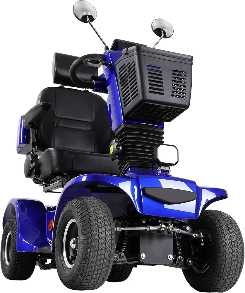 Mobility Scooters for Seniors and Adults, All-Terrain Mobility Scooter with Waterproof Cover, Heavy Duty 4-Wheel Electric Powered Mobility Cart Handicap Scooters, 1000W Motor